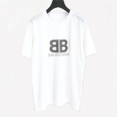 [발렌시아가]Balenciaga 2020 Mm/Wm Logo Cotton Short Sleeved Tshirts - 발렌시아가 2020 남자 로고 코튼 반팔티 Bal0474x.Size(s - xl).화이트