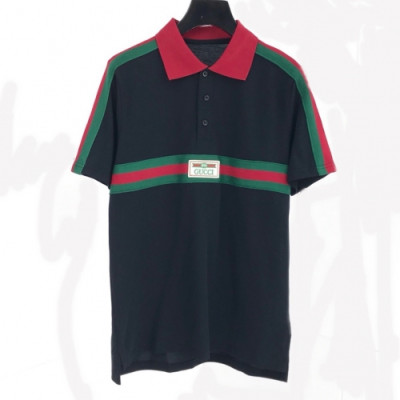 [매장판]Gucci 2020 Mens Logo Cotton Polo Short Sleeved Tshirts - 구찌 2020 남성 로고 폴로 코튼 반팔티 Guc02105x.Size(s - 2xl).블랙