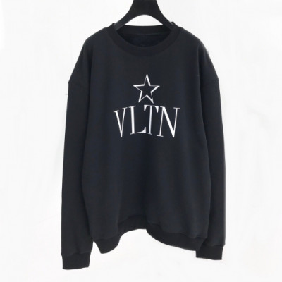 Valentino 2020 Mm/Wm VLTN Logo Cotton Tshirts - 발렌티노 2020 남자 VLTN 로고 코튼 맨투맨 Val0338x.Size(s - xl).블랙