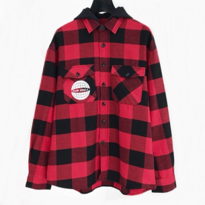 [팜 엔젤스]Palm Angels 2020 Mm/Wm Logo Classic Check shirts - 팜 엔젤스 2020 남자 로고 클래식 체크 셔츠 Pam0090x.Size(m - 2xl).레드