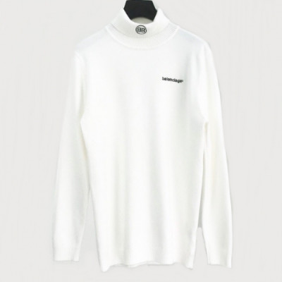 [발렌시아가]Balenciaga 2019 Mm/Wm Logo Turtle-neck Sweaters - 발렌시아가 2019 남자 로고 터틀넥 스웨터 Bal0476x.Size(m - 2xl).화이트