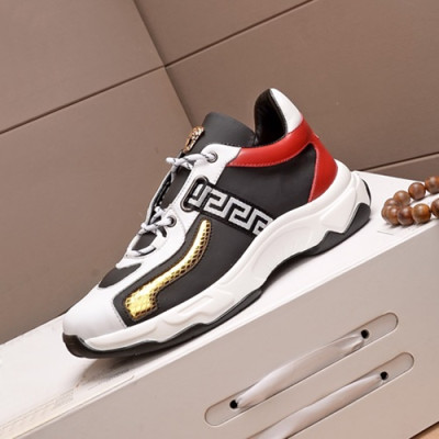 Versace 2020 Mens Leather Sneakers - 베르사체 2020 남성용 레더 스니커즈 VERS0298,Size (240 - 270).블랙+화이트