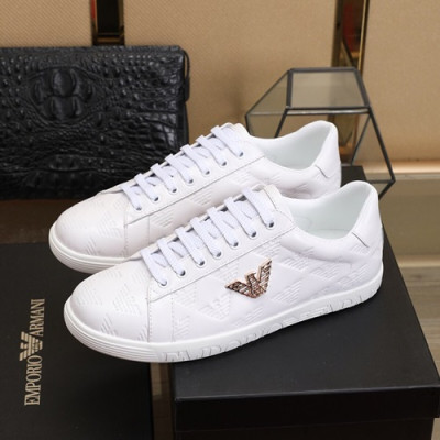 Armani 2020 Mens Leather Sneakers  - 알마니 2020 남성용 레더 스니커즈 ARMS0137,Size(240 - 270).화이트