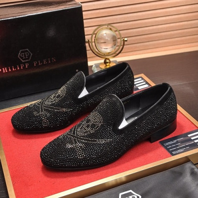 Philipp plein 2020 Mens Leather Loafer - 필립플레인 2020 남성용 레더 로퍼 PPS0173,Size(240 - 270).블랙