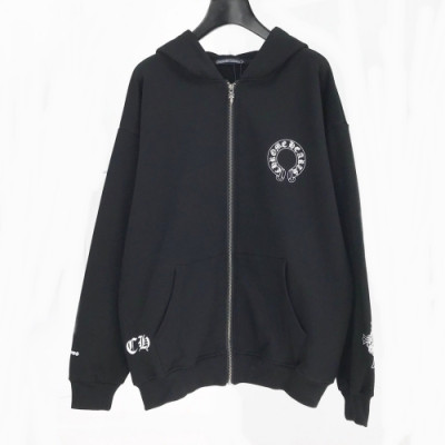 [크롬하츠]Chrom Hearts 2020 Mens Logo Zip-up Cotton Hoodie - 크롬하츠 2020 남성 로고 집업 코튼 후디 Chr0109x.Size(m - xl).블랙