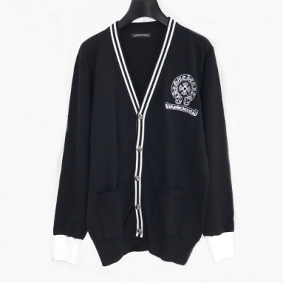 [크롬하츠]Chrome Hearts 2020 Mens V-neck Oversize Knit Cardigan - 크롬하츠 2020 남성 브이넥  오버사이즈 니트 가디건 Chr0115x.Size(m - 2xl).블랙