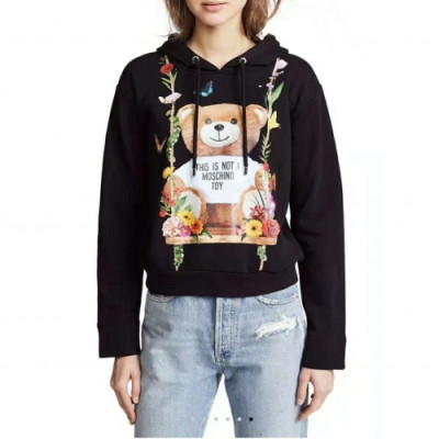 [모스키노]Moschino 2020 Womens Teddy Bear Cotton Hoodie - 모스키노 2020 여성 테디 비어 코튼 후드티 Mos0068x.Size(40 - 44).블랙