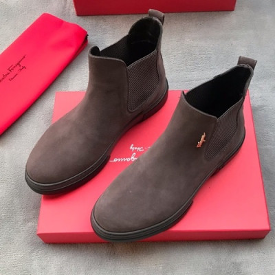 Ferragamo 2020 Mens Leather Boots - 페라가모 2020 남성용 레더 부츠,FGMS0264,Size(240 - 270).브라운그레이