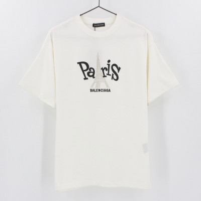 [발렌시아가]Balenciaga 2020 Mm/Wm Logo Cotton Short Sleeved Tshirts - 발렌시아가 2020 남자 로고 코튼 반팔티 Bal0501x.Size(s - xl).화이트