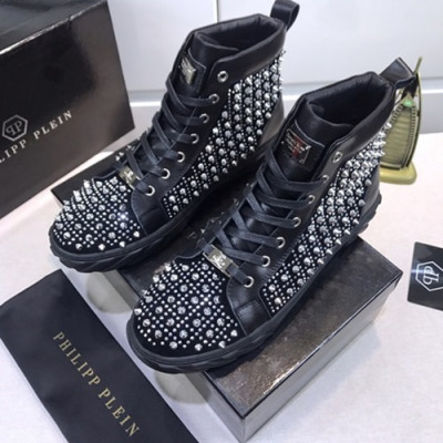 Philipp plein 2020 Mens Leather Sneakers  - 필립플레인 2020 남성용 레더 스니커즈 PPS0189,Size(240 - 270).블랙