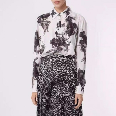 [버버리]Burberry 2020 Womens Flower Silk Tshirts - 버버리 2020 여성 플라워 실크 셔츠 Bur02138x.Size(s - xl).화이트