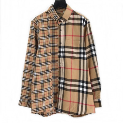 [버버리]Burberry 2020 Mens Classic Casual Cotton Check Tshirts - 버버리 2020 남성 클래식 캐쥬얼 코튼 체크 셔츠 Bur02141x.Size(xs - m).카멜