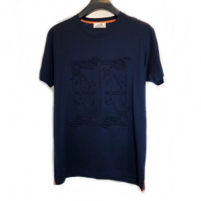 Hermes 2020 Mens Crew-neck Silket Short Sleeved Tshirts - 에르메스 2020 남성 크루넥 실켓 반팔티 Her0392x.Size(m - 2xl).네이비