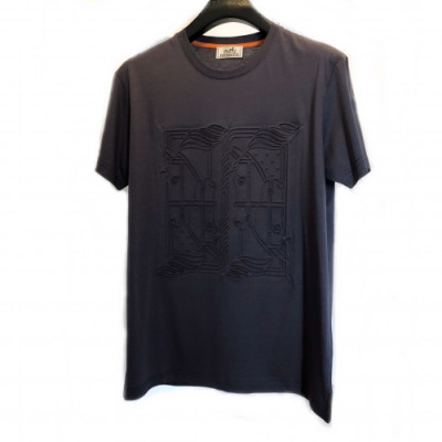 Hermes 2020 Mens Crew-neck Silket Short Sleeved Tshirts - 에르메스 2020 남성 크루넥 실켓 반팔티 Her0395x.Size(m - 2xl).네이비