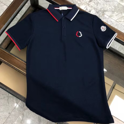 [매장판]Moncler 2023 Mens Logo Cotton Short Sleeved Polo Tshirts - 몽클레어 2023 남성 로고 코튼 폴로 반팔티 Moc01493x.Size(m - 3xl).네이비