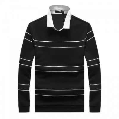 [토미]Tomy 2020 Mens Basic Cotton Polo Tshirts - 토미 2020 남성 베이직 코튼 폴로 긴팔티 Tom0031x.Size(m - 3xl).블랙