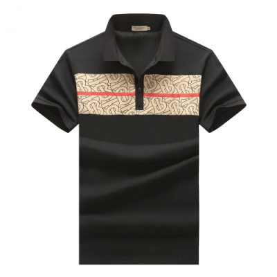 [버버리]Burberry 2020 Mens Logo Cotton Polo Short Sleeved Tshirts - 버버리 2020 남성 로고 코튼 폴로 반팔티 Bur02243x.Size(m - 3xl).블랙