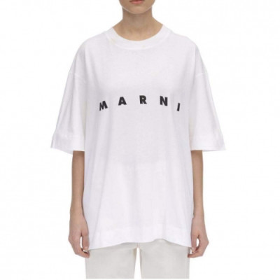 [마르니]Marni 2020 Mm/Wm Basic Logo Cotton Short Sleeved Tshirts - 마르니 2020 남자 베이직 로고 코튼 반팔티 Mar001x.Size(s - l).화이트