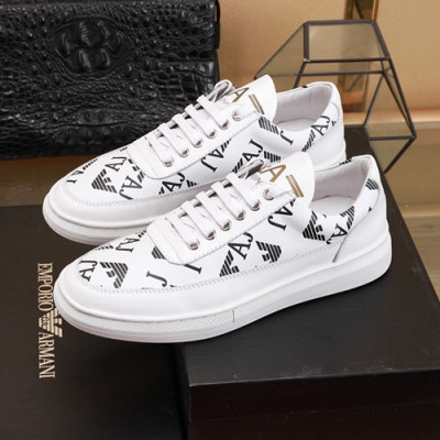 Armani 2020 Mens Leather Sneakers  - 알마니 2020 남성용 레더 스니커즈 ARMS0286,Size(240 - 270).화이트