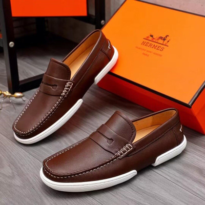 Hermes 2023 Mens Leather Loafer - 에르메스 2023 남성용 레더 로퍼 HERS0307,Size(240 - 275).브라운