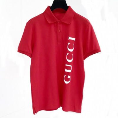 [매장판]Gucci 2020 Mens Logo Cotton Short Sleeved Polo Tshirts - 구찌 2020 남성 로고 코튼 폴로 반팔티 Guc02354x.Size(m - 2xl).레드