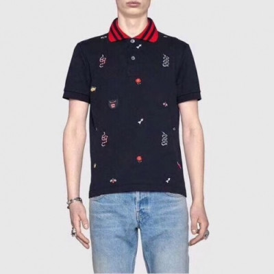 [매장판]Gucci 2020 Mens Logo Cotton Short Sleeved Polo Tshirts - 구찌 2020 남성 로고 코튼 폴로 반팔티 Guc02359x.Size(m - 3xl).블랙