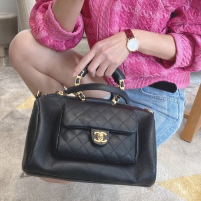 Chanel 2020 Woman Leather Tote Shoulder Bag 24CM - 샤넬 2020 여성용 레더 토트 숄더백,CHAB1402,24CM,블랙