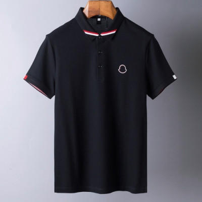 [매장판]Moncler 2020 Mens Logo Cotton Short Sleeved Polo Tshirts - 몽클레어 2020 남성 로고 코튼 폴로 반팔티 Moc01558x.Size(m - 3xl).블랙