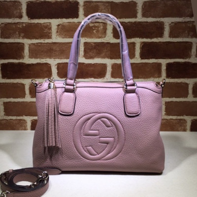 Gucci 2020 Ladies Leather Tote Shoulder Bag,33CM - 구찌 2020 여성용 레더  토트 숄더백 308362,GUB0974,33CM,핑크