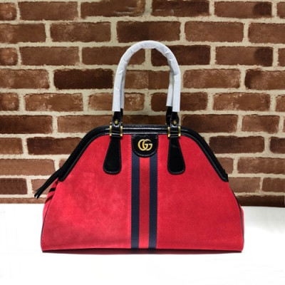 Gucci 2020 Large Re Belle Suede Top Handle Tote Bag,51CM - 구찌 2020 라지 르벨 스웨이드 탑핸들 토트백 515937 ,GUB0992 ,51cm,레드