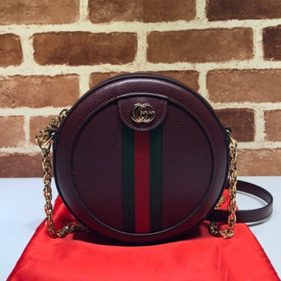 Gucci 2020 GG Ophidia Mini Leather Round Women Shoulder Bag,18CM - 구찌 2020 GG 오피디아 미니 레더 라운드 여성용 숄더백 550618,GUB1004,18CM,레드