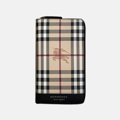 Burberry 2020 Leather Zip Round Wallet - 버버리 2020 남성용 레더 지퍼 라운드 장지갑 BURW0107.Size(21CM).베이지