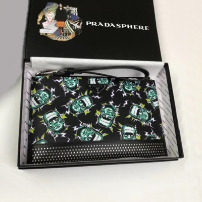 Prada 2020 Leather Mens Clutch Bag ,28CM - 프라다 2020 레더 남성용 클러치백 2NH005-7,28CM,블랙