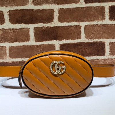 Gucci 2020 Marmont Matlase Leather Belt Bag,18CM - 구찌 2020 마몬트 마틀라세 레더 벨트백 ,476434 ,GUB1020,18CM,옐로우