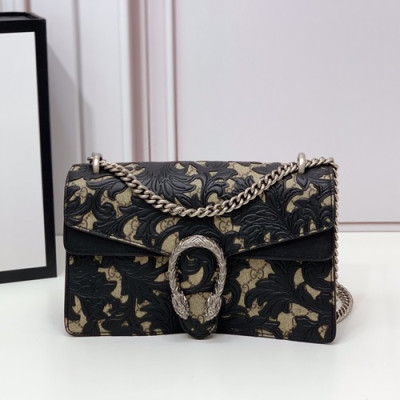 Gucci 2020 GG Dionysus Leather Shoulder Bag ,28CM - 구찌 2020 GG 디오니소스 레더 숄더백 400249,GUB1046 ,28cm,블랙