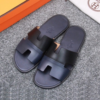 Hermes 2020 Mens Epsom Leather Slipper -  에르메스 2020 남성용 엡송 레더 슬리퍼 HERS0318,Size(245 - 270).블랙네이비