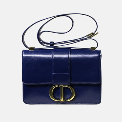 Dior 2020 Leather CD Buckle Shoulder Bag,24CM - 디올 2020 레더 CD 버클 여성용 숄더백  DIOB0535,24CM,블루