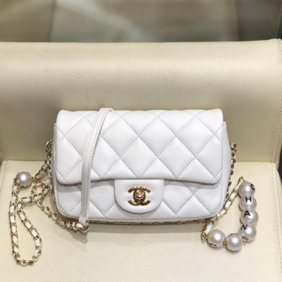 Chanel 2020 Leather Chain Cross Bag,18CM - 샤넬 2020 레더 체인 크로스백,CHAB1413,18CM,화이트