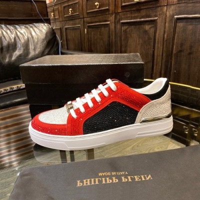 Philipp plein 2020 Mens Suede & Cubic Sneakers  - 필립플레인 2020 남성용 스웨이드 & 큐빅 스니커즈 PPS0229,Size(240 - 270).레드블랙화이트