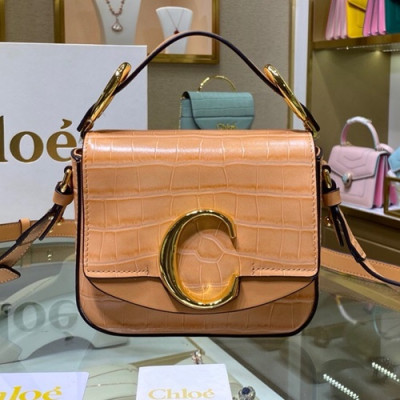 Chole 2020 C Leather Tote Shoulder Bag, 16.5cm -  끌로에 2020 C 레더 토트 숄더백,CLB0185,16.5cm,연핑크