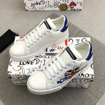 Dolce&Gabbana 2020 Mens Leather Sneakers  - 돌체앤가바나 2020 남성용 레더 스니커즈 DGS0218,Size(240 - 270).화이트