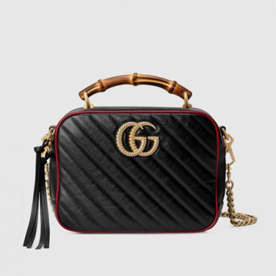 Gucci 2020 Marmont Bamboo Tote Shoulder Bag,22CM - 구찌 2020 마몬트 뱀부 토트 숄더백 602270,GUB1063 ,22cm,블랙