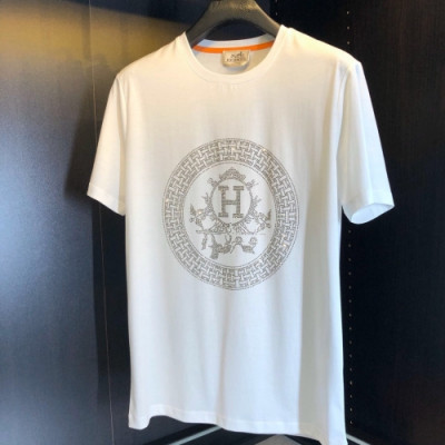 Hermes 2020 Mens Crew-neck Silket Short Sleeved Tshirts - 에르메스 2020 남성 크루넥 실켓 반팔티 Her0425x.Size(m - 3xl).화이트