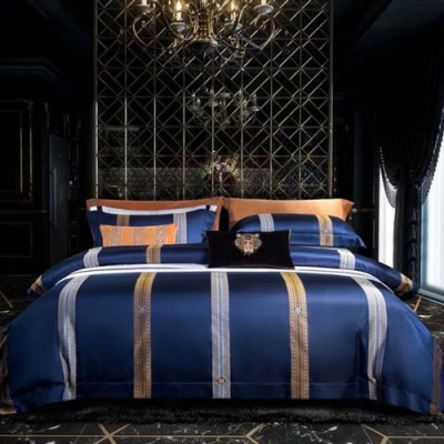 Hermes 2020 Supima Cotton & Silk Bedding 4 Set - 에르메스 2020 수피마 코튼 & 실크 4종 세트, BEDS0055,블루