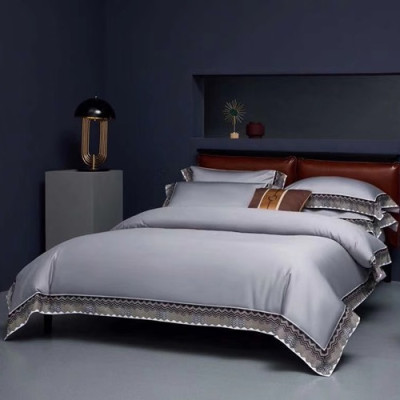 Hermes 2020 Supima Cotton & Slik Bedding 4 Set - 에르메스 2020 수피마 코튼 & 실크 4종 세트, BEDS0059,그레이