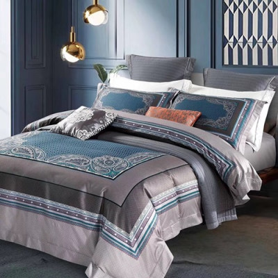 Hermes 2020 Supima Cotton Bedding 4 Set - 에르메스 2020 수피마 코튼 4종 세트, BEDS0081,블루그레이