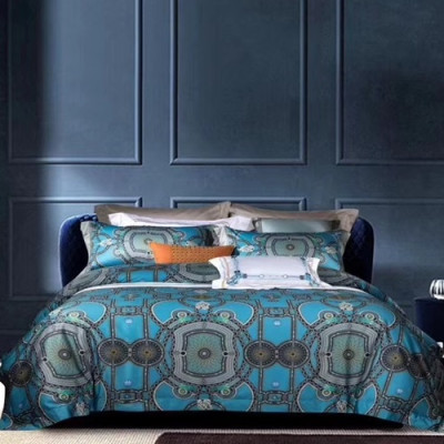 Hermes 2020 Supima Cotton Bedding 4 Set - 에르메스 2020 수피마 코튼 4종 세트, BEDS0084,블루