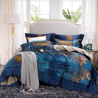 Hermes 2020 Supima Cotton Bedding 4 Set - 에르메스 2020 수피마 코튼 4종 세트, BEDS0086,블루