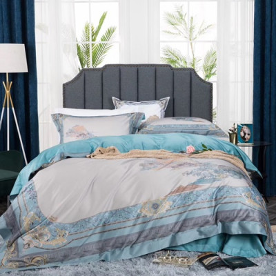 Hermes 2020 Supima Cotton Bedding 4 Set - 에르메스 2020 수피마 코튼 4종 세트, BEDS0087,스카이블루