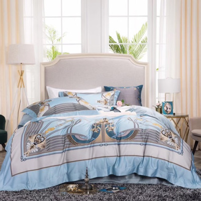 Hermes 2020 Supima Cotton Bedding 4 Set - 에르메스 2020 수피마 코튼 4종 세트, BEDS0088,스카이블루